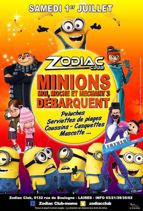 Minion moi moche et méchant débarquent au Zodiac Club