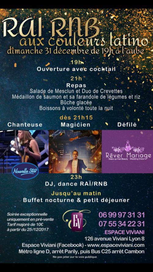 REVEILLON 2018 LYON ESPACE VIVIANI