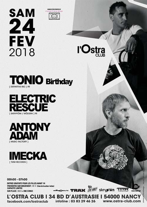 TONIO Birthday w/ ELECTRIC RESCUE / ANTONY ADAM / IMECKA