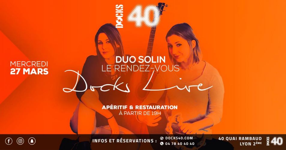 Le rendez-vous Docks Live avec Duo Solin’s