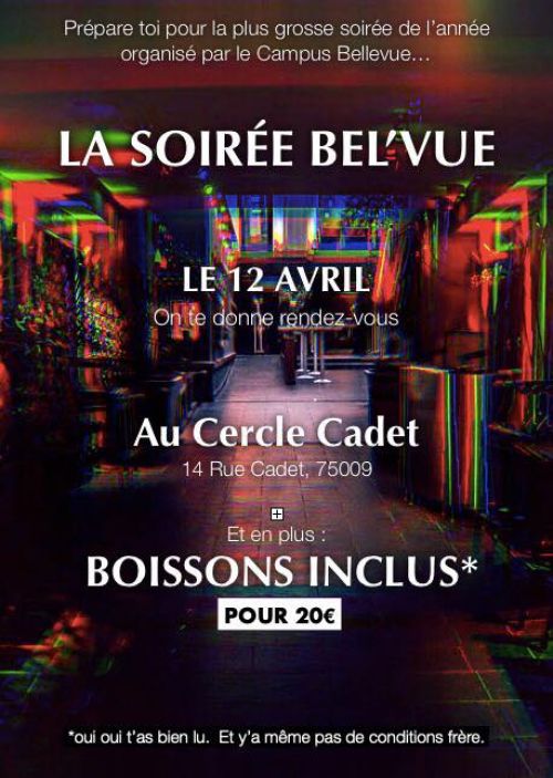 SOIRÉE BEL’VUE – BOISSONS INCLUSES