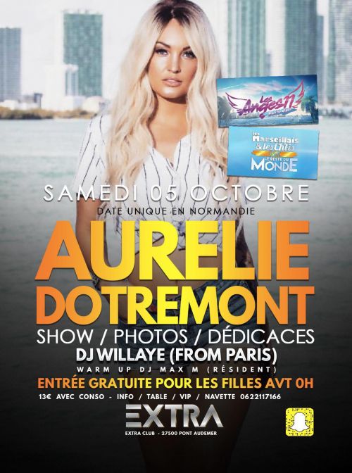 AURELIE DOTREMONT(Les Anges) EN EXCLUSIVITÉ SAMEDI 05 OCTOBRE À L’EXTRA CLUB