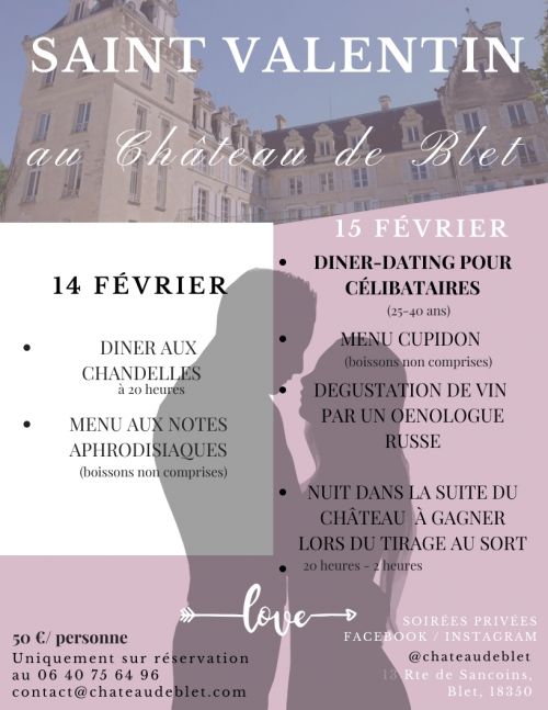 Soirées St Valentin pour couples et célibataires