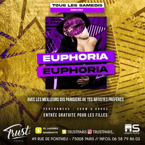 EUPHORIA – GRATUIT POUR LES FILLES AVANT 1H00