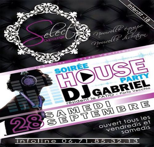 Dj Gabriel ( dj resident du patio porto vecchio ) en guest live pour la réouverture du SELECT CLUB