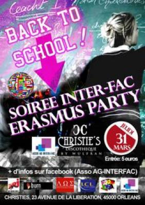 LA SOIREE ERASMUS INTER-FAC PARTY de L’UNIVERSITE d’ORLEANS VIIe édition