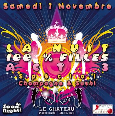 La nuit 100 % filles : spécial champagne & sushi