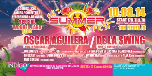 Soirée  THE SUMMER FEST # 2 present : EL ROW RESIDENTS ></noscript> OSCAR AGUILERA & DE LA SWING @ INDIGO 2.0 .