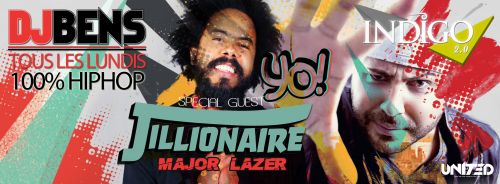 Soirée  YO! 100% HIP HOP Guest Star MAJOR LAZER @ L’Indigo 2.0