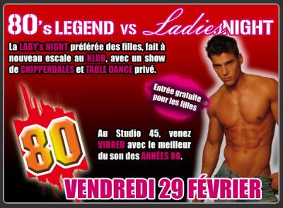 80s Legend  vs Ladies Night