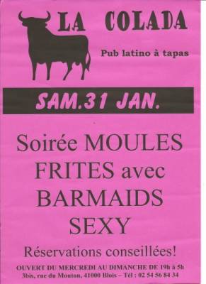 Soirée MOULES FRITES avec BARMAIDS SEXY