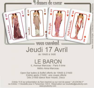 4 dames de coeur au Baron