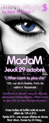 AFTER WORK @  NOUVEAU M (ancien MADAM)