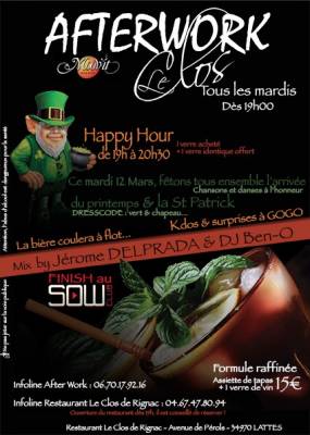 After Work & Happy Hour Special St Patrick