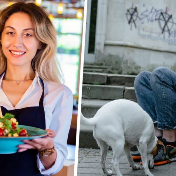 Cette jeune serveuse nourrit un SDF et s'aperçoit juste après que c'était un contrôle de la direction du restaurant !