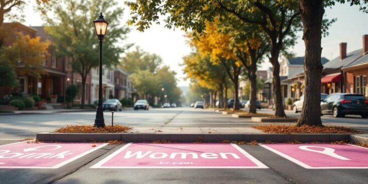 Des places de parking roses réservées aux femmes divisent une commune