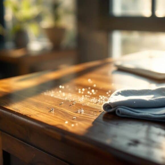 Éliminer les traces sur les meubles foncés