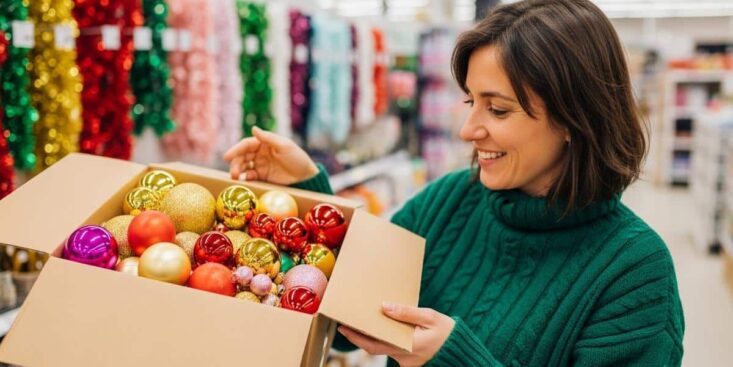 SoonNight - Action propose un lot de 70 boules de Noël colorées à 10 € en magasin