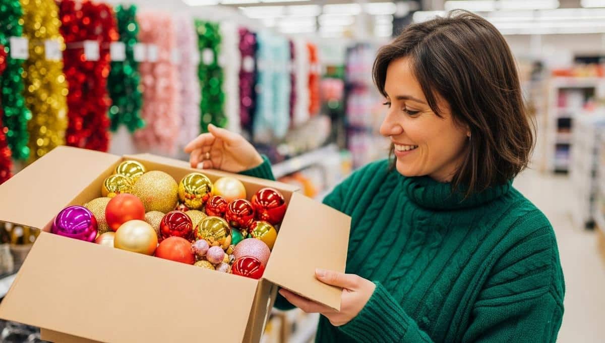 SoonNight - Action propose un lot de 70 boules de Noël colorées à 10 € en magasin