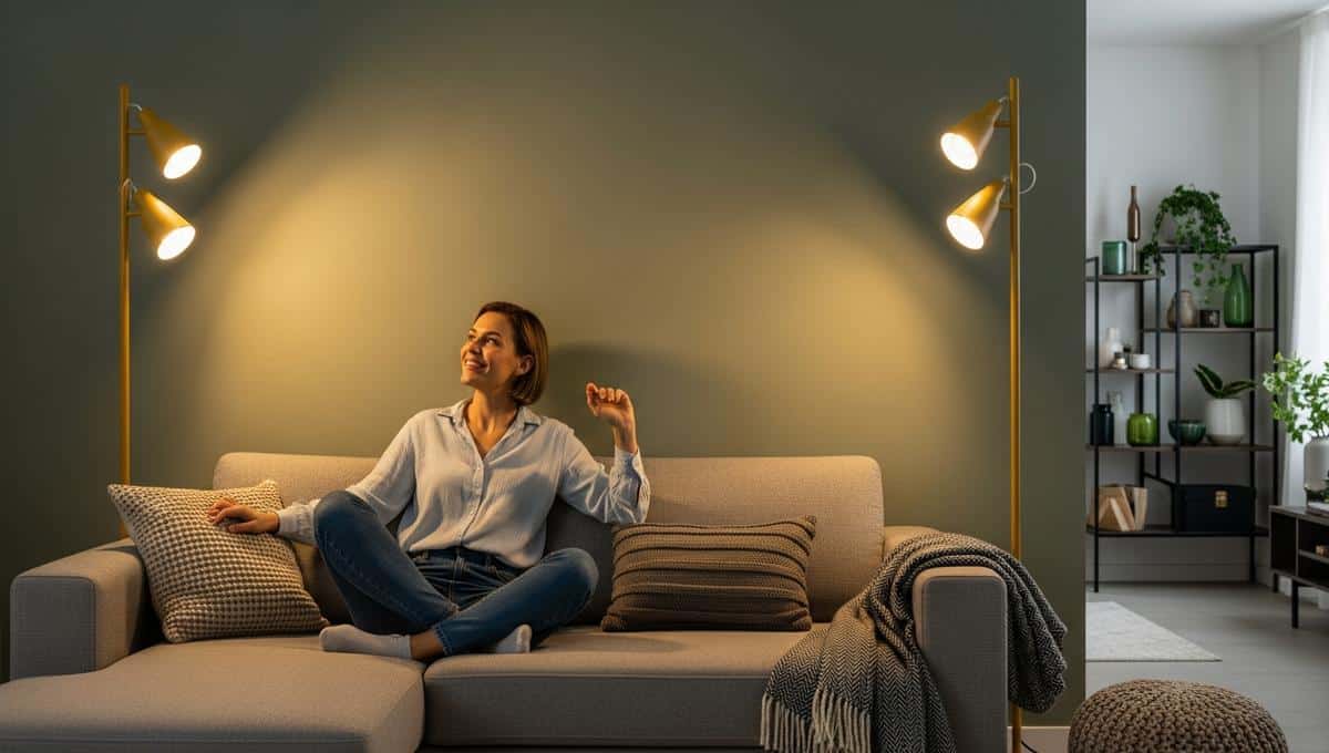 Lepointdujour.fr - Lampadaire LIDL à 17 €: son abat-jour crée une lumière cosy et transforme l’ambiance du salon