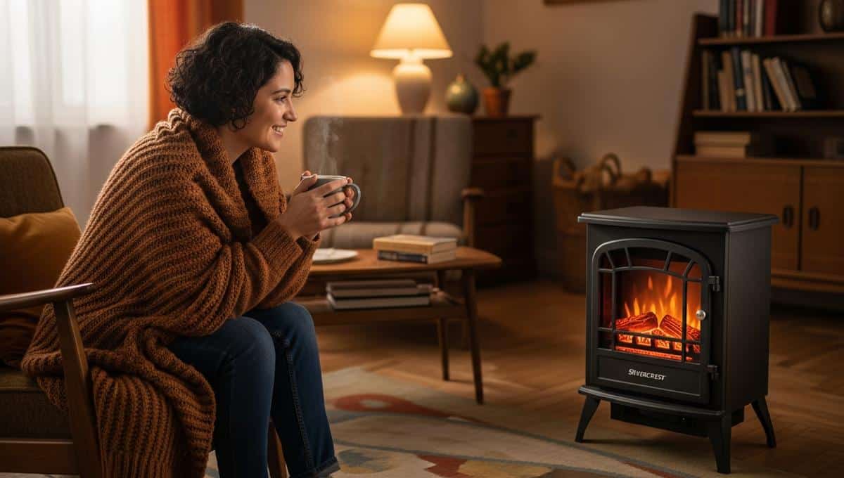 Lepointdujour.fr - LIDL propose une cheminée électrique à moins de 50 € qui rivalise avec un vrai feu et transforme le salon en cocon rétro