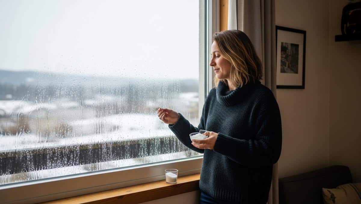 Soonnight - Buée sur les fenêtres en hiver : du sel sous la fenêtre, la condensation disparaît en quelques heures
