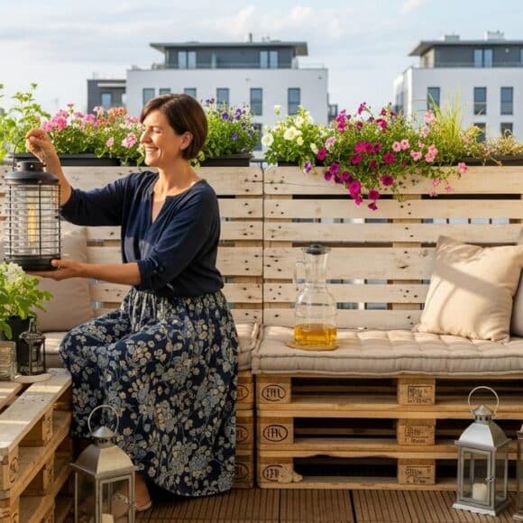 Soonnight - Balcon: palettes, lanternes et astuce au vinaigre blanc des jardiniers asiatiques réveillent votre balcon ou terrasse