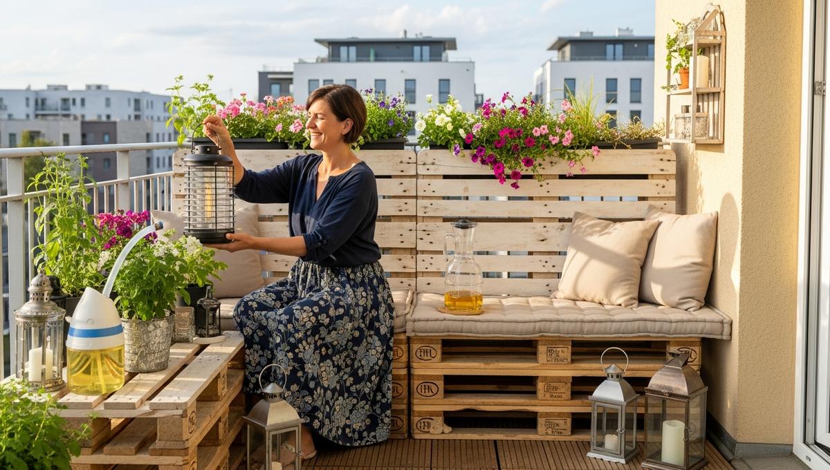 Soonnight - Balcon: palettes, lanternes et astuce au vinaigre blanc des jardiniers asiatiques réveillent votre balcon ou terrasse