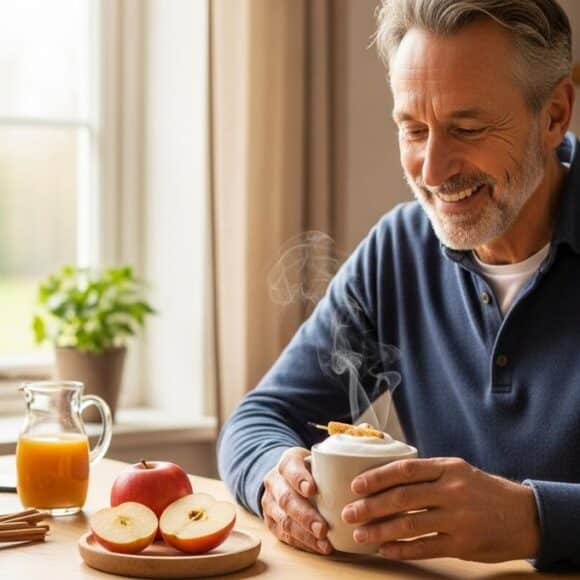 Soonnight - Latte pomme-cannelle maison: mousseux et réconfortant, prêt en 5 minutes