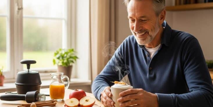 Soonnight - Latte pomme-cannelle maison: mousseux et réconfortant, prêt en 5 minutes