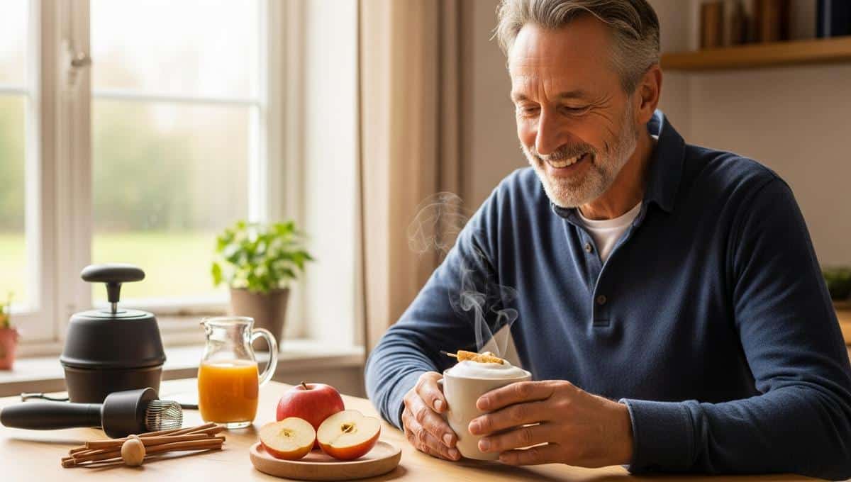 Soonnight - Latte pomme-cannelle maison: mousseux et réconfortant, prêt en 5 minutes