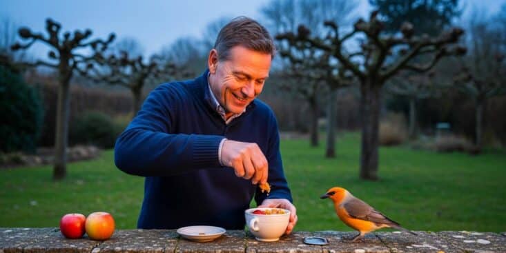 Soonnight - Rouges-gorges au jardin: ce soir, mettez cet aliment à 3 centimes dehors, souvent oublié, pour les attirer tout l’hiver