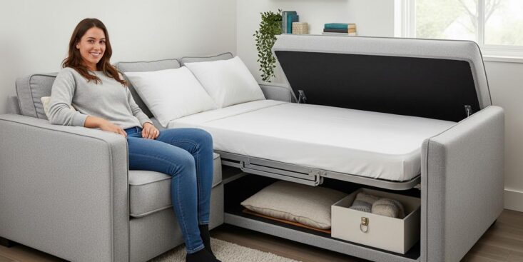 Soonnight - Conforama : la banquette clic clac passe à 499 € et fait gagner de la place dans le salon