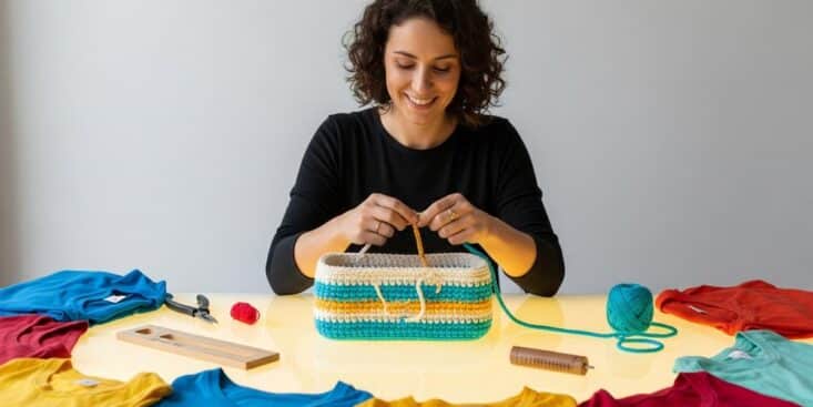 Soonnight - Vieux t-shirts : la technique DIY qui les transforme en paniers de rangement durables et zéro déchet