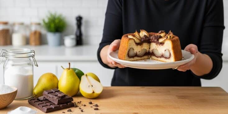 Soonnight - Dessert poire-chocolat: plus fondant qu’un cake classique, facile et rapide à préparer