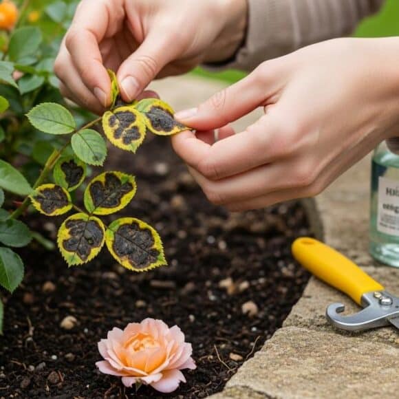 Soonnight - Rosiers: taches noires, retirez et jetez les feuilles malades, le geste le plus efficace