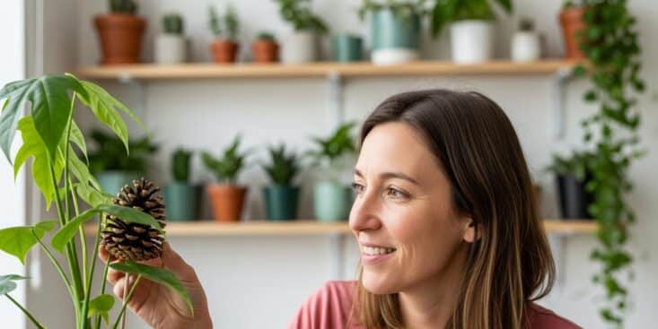 Soonnight - Pomme de pin sur la terre des plantes en hiver: l'astuce des anciens qui régule l'humidité et évite le surarrosage