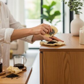 Soonnight - Meubles en bois : le thé noir, solution 100% naturelle, remplace vos produits et ravive l’éclat du salon