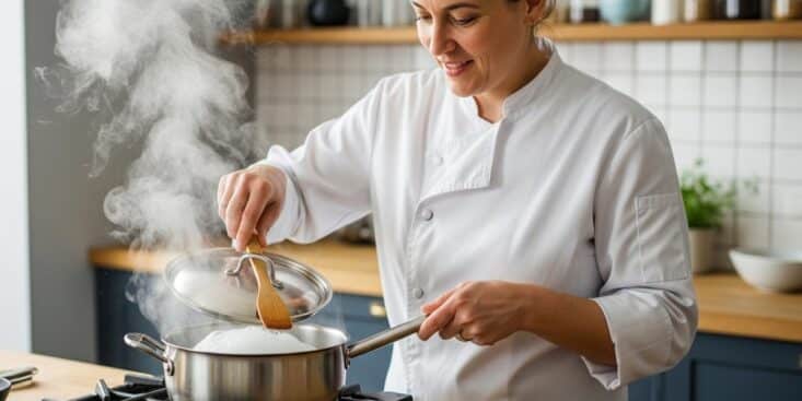 Soonnight - Casserole : la cuillère en bois empêche les débordements et fait économiser en 1 geste quand on oublie la cuisson