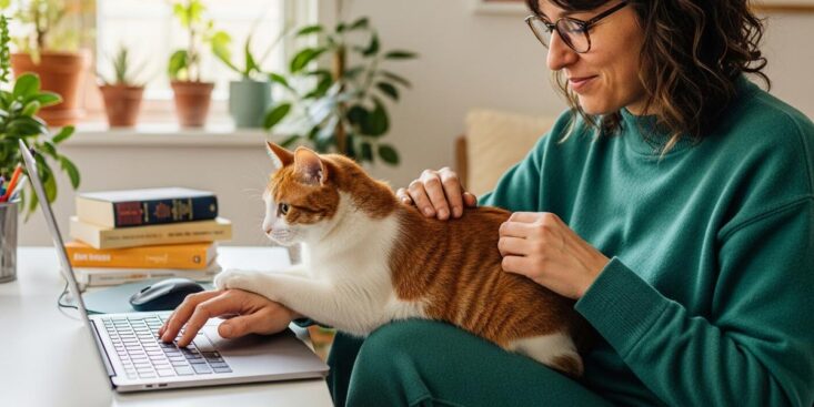 mcetv - Chat en télétravail : 5 astuces simples pour gérer ses visites sur vos genoux en pleine réunion