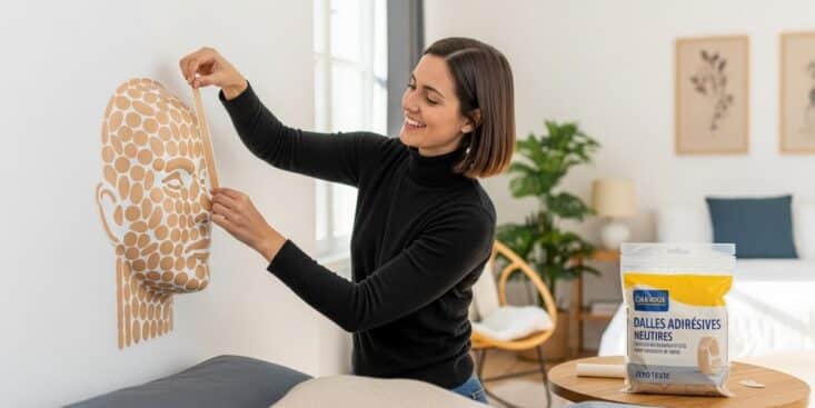 SoonNight - Action : ces dalles beiges à 7 € permettent de créer une tête de lit tendance en quelques minutes