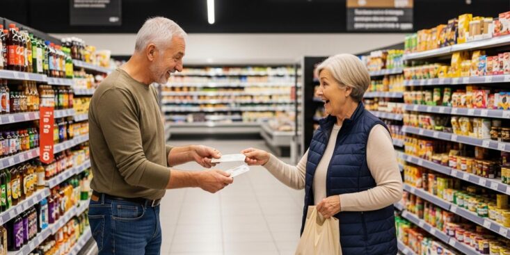 SoonNight - Supermarché : il laisse passer une femme à la caisse, elle lui offre des tickets à gratter qui lui rapportent un million
