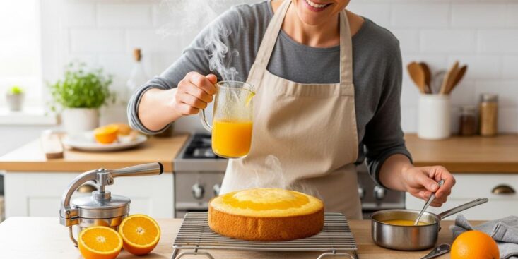SoonNight - Gâteau au yaourt ultra moelleux : le jus d'orange frais versé après cuisson change tout
