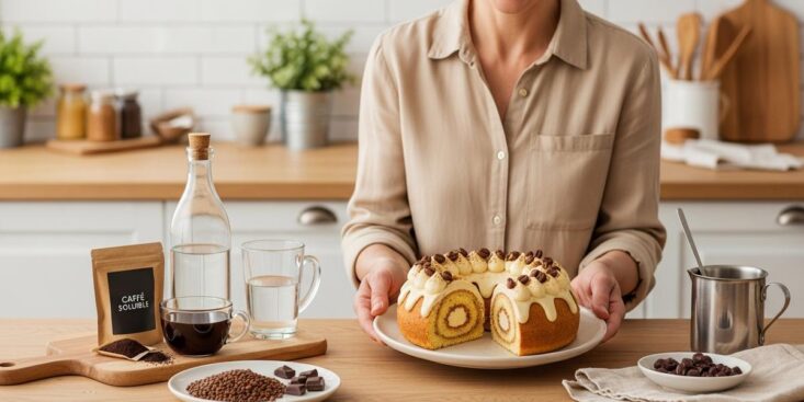 SoonNight - Gâteau roulé au café : l'astuce du café soluble dilué pour une génoise légère sans amertume