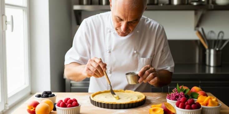 SoonNight - Tarte aux fruits : les pâtissiers posent de la semoule sur la pâte pour éviter qu'elle ramollisse