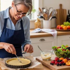 SoonNight - Tarte aux fruits : ajoutez 2 cuillères de semoule fine sur la pâte pour éviter qu'elle ramollisse à la cuisson