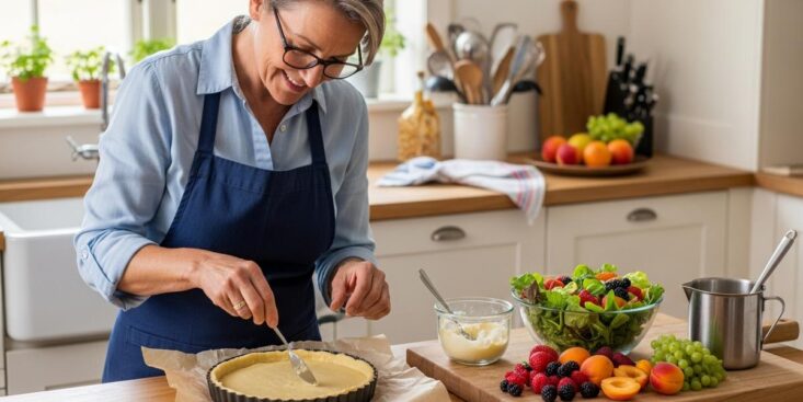 SoonNight - Tarte aux fruits : ajoutez 2 cuillères de semoule fine sur la pâte pour éviter qu'elle ramollisse à la cuisson