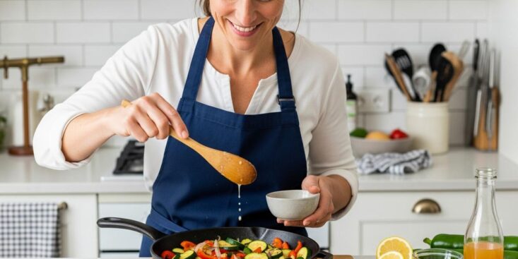 SoonNight - Légumes fades : un filet de vinaigre ou de citron en fin de cuisson transforme vos poêlées