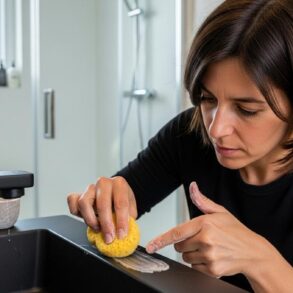 SoonNight - Joint de douche noirci : la méthode pierre d'argile et papier de verre de l'experte Pía Nieto le blanchit en minutes