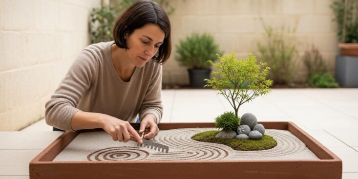 SoonNight - Patio bruyant : ce mini jardin zen japonais en bac le transforme en coin calme en quelques heures sans travaux